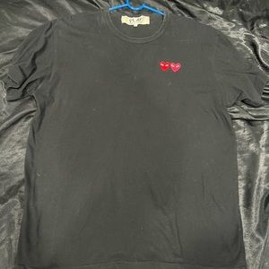 Black double heart commes de garçon